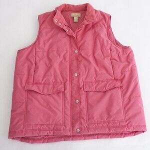 Vintage Cotton Ginny Plus Pink Gorpcore Lined Nylon Puffer Zip Up Vest Jacket S